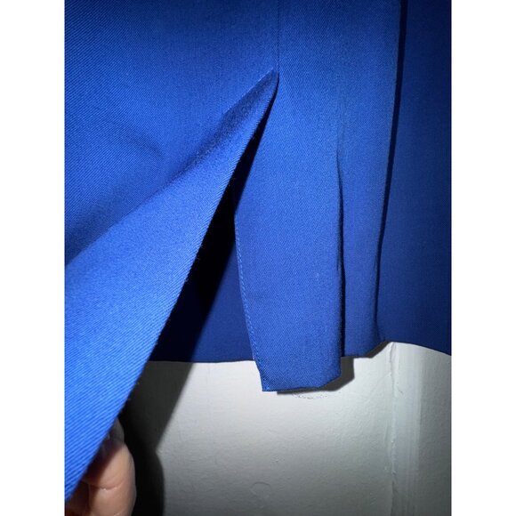 Vintage Royal Blue Dress Coat Size 6 Office Sexy Blazer New Wave Boss Royal Punk - Picture 5 of 9